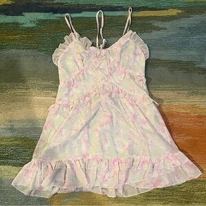 Forever 21 Flowery Light Green Dress